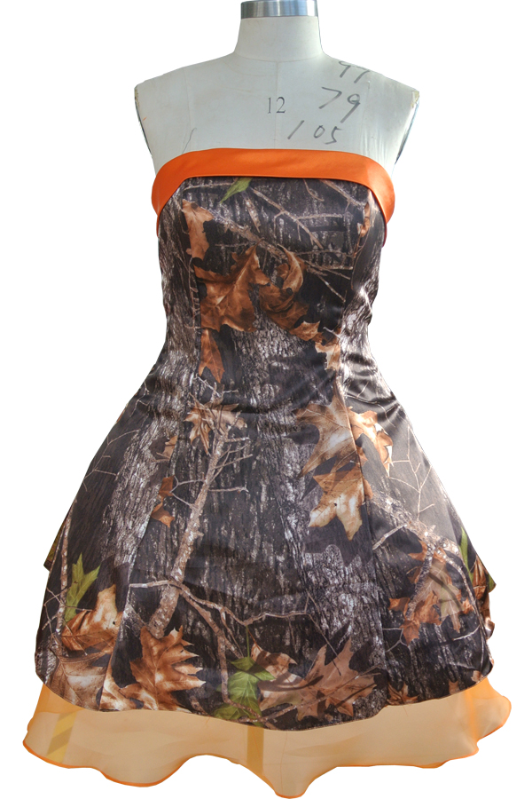 Orange camo bridesmaid outlet dresses