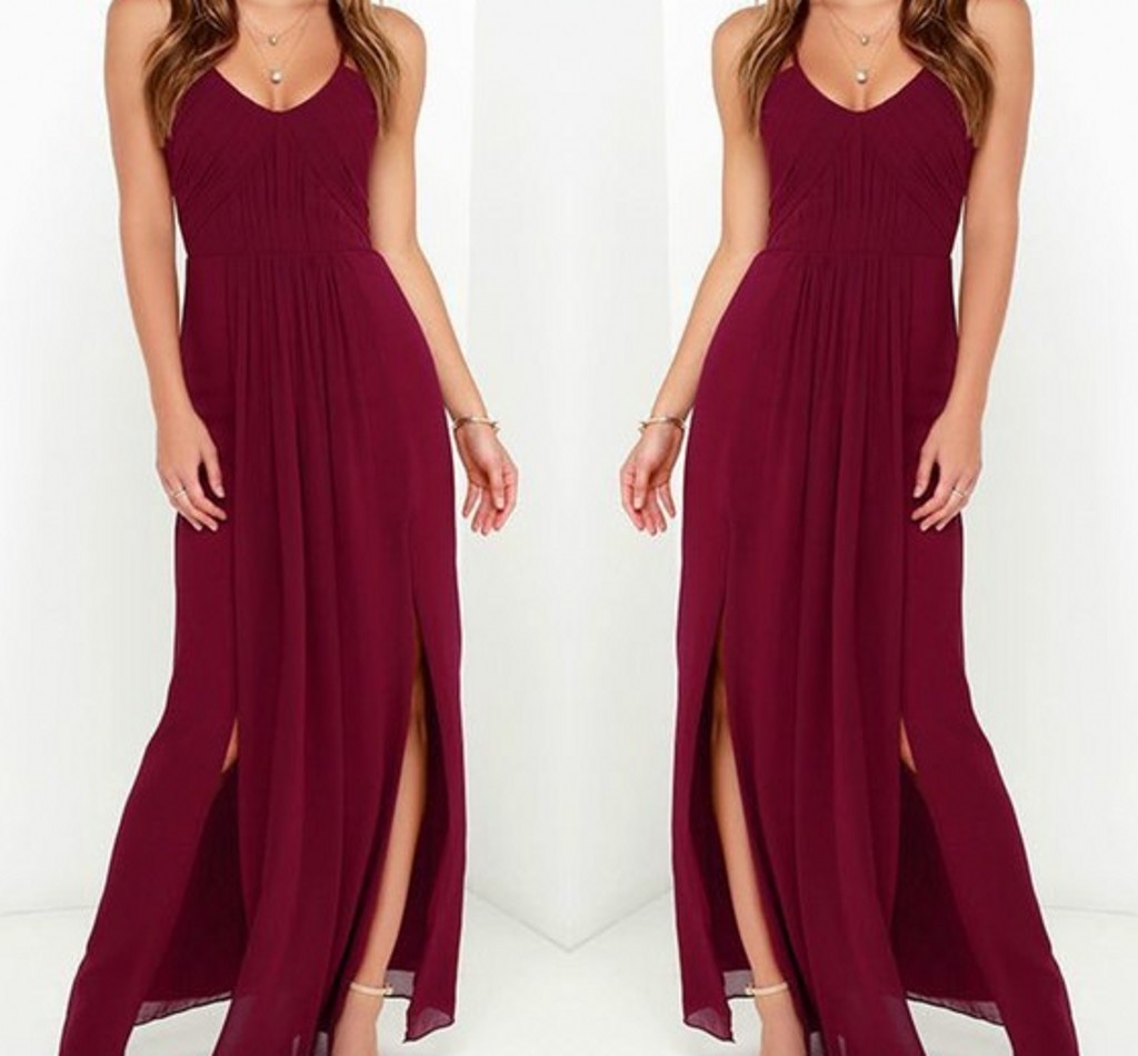 burgundy beach dress