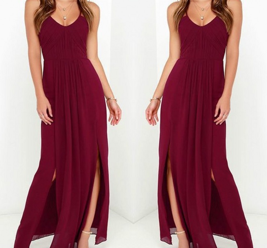 burgundy beach dress