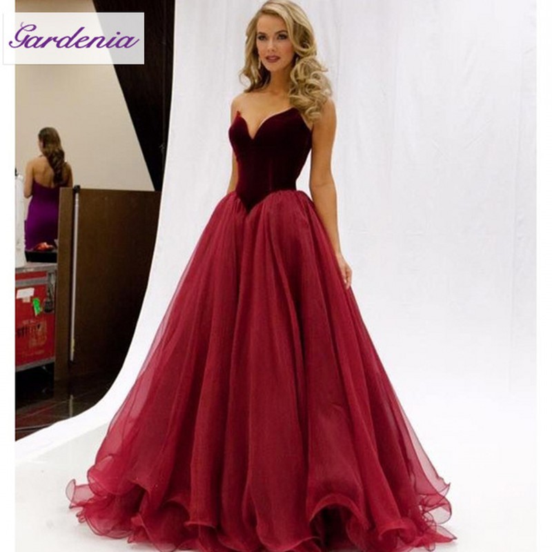 Burgundy  Puffy Tulle Skirt Long Fitted Prom  Dresses  Deep   Burgundy  Puffy Tulle Skirt Long Fitted Prom  Dresses  Deep